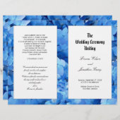 Papier Blue Hydrangea Christian Catholic Wedding Programm (Devant / Derrière)