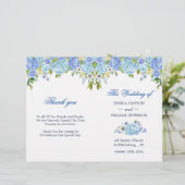 Papier Blue Hydrangea Floral Greenery Plier Mariage (Debout devant)