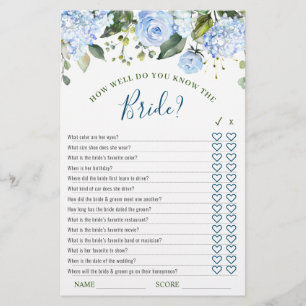 Papier Blue Hydrangea Green Fête des mariées Jeu