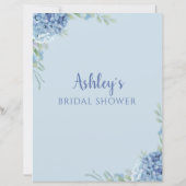 Papier Blue Hydrangea Voudrait Elle Plutôt Fête des marié (Dos)