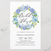 Papier Blue Hydrangea Wreath Bridal Show Invitation (Devant)