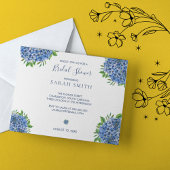 Papier Blue Hydrangeas Invitation à la douche nuptiale