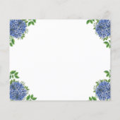 Papier Blue Hydrangeas Invitation à la douche nuptiale (Dos)
