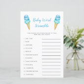 Papier Blue Ice Cream Baby Word Scramble Jeu (Debout devant)