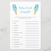Papier Blue Ice Cream Baby Word Scramble Jeu (Devant)