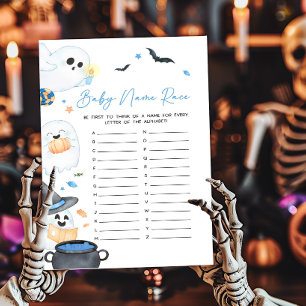 Papier Blue Little Boo Halloween Baby Name Race Jeu