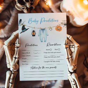 Papier Blue Little Boo Halloween Baby Predictions Jeu