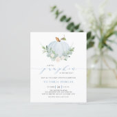 Papier Blue Little Citrouille Automne Baby Brunch Invitat (Debout devant)