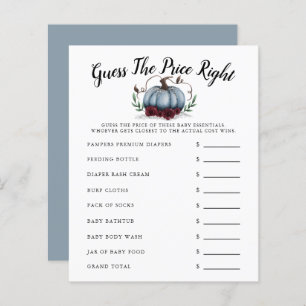 Papier Blue Little Citrouille Baby shower Devine Le Prix