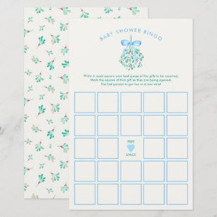 Papier Blue Mistletoe Baby shower Bingo Jeu