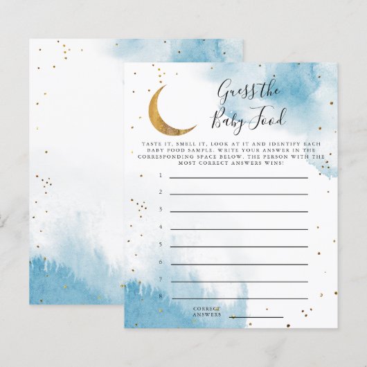 Papier Blue Moon Guess The Baby Food Douche Jeu (Devant / Derrière)