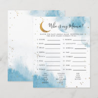 Blue Moon Qui Est Mon Baby shower Mama Jeu
