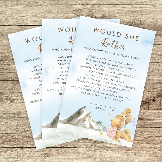 Papier Blue Mountain Bear Famille Voudrait Elle Plutôt Gâ (Créateur téléchargé)