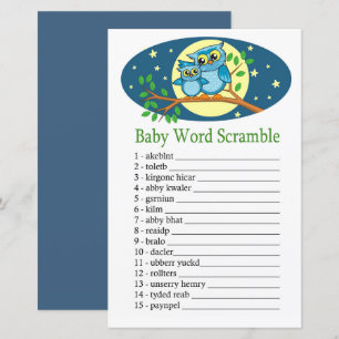 Papier Blue Owl Baby mot scramble jeu
