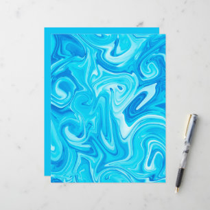 Papier Blue Paint Swirl Art moderne Water Surf Craft