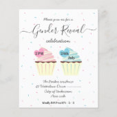 Papier Blue Pink Cake Genre Revela Party Invitation (Dos)
