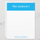 Papier Blue Plain Simple Stationary Paper (Devant)