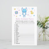 Papier Blue Rabbit Bébé Animaux Nom Jeu (Debout devant)