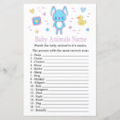 Papier Blue Rabbit Bébé Animaux Nom Jeu (Devant)