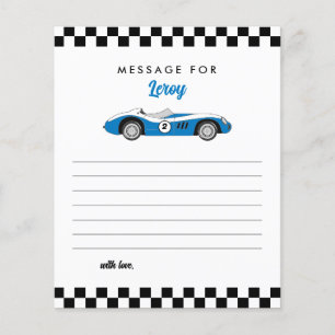 Papier Blue Race Car Boy Birthday Time Capsule Note Card
