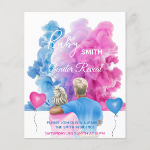 Papier Blue rose fumée couple sexe révéler l'invitation
