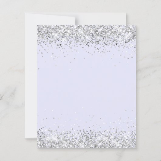 Papier Blue rose lavande argent 25e faire-part de mariage (Dos)