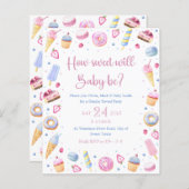 Papier Blue Rose Sweet Traitements Baby Genre Reveal (Devant / Derrière)