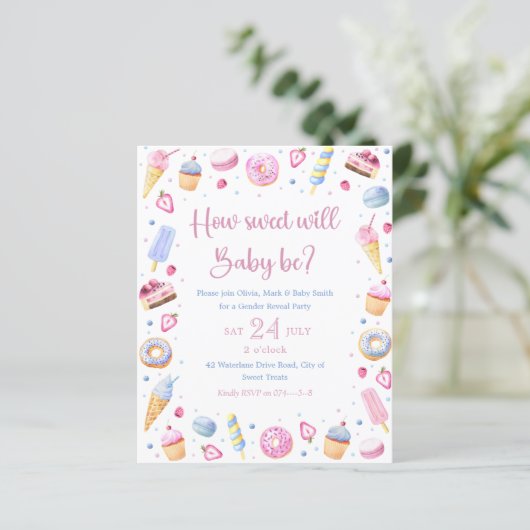 Papier Blue Rose Sweet Traitements Baby Genre Reveal (Debout devant)