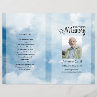 Papier Blue sky Funeral Program template
