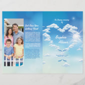 Papier Blue Skyer Funeral Program Template (Devant)