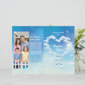 Papier Blue Skyer Funeral Program Template (Debout devant)