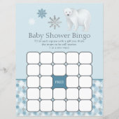 Papier Blue Snowflake Polaire Baby shower Bingo Jeu (Devant)