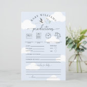 Papier Blue Stork Baby Predictions Jeu (Debout devant)