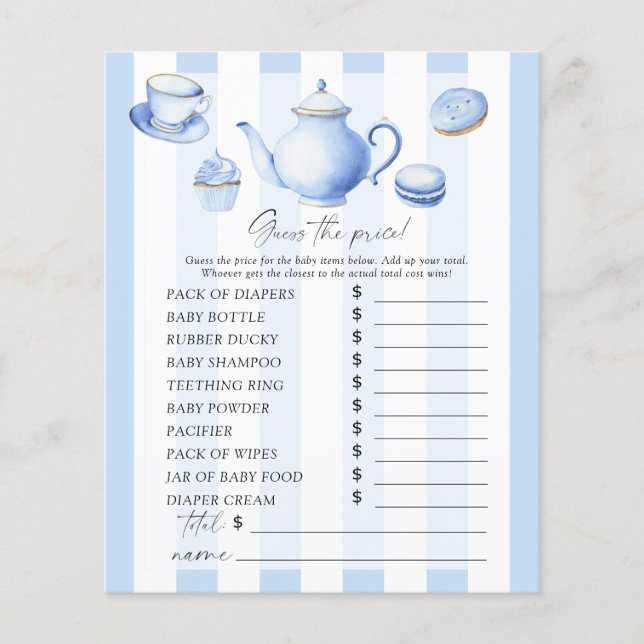 Papier Blue tea party - Devinez le prix Jeu (Devant)
