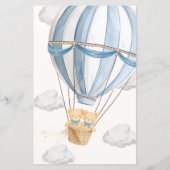 Papier Blue Teddy Bear Twins Baby Predictions Game (Dos)