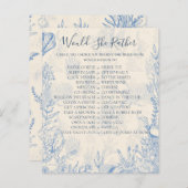 Papier Blue toile Voudrait-Elle Plutôt Fête des mariées J (Devant / Derrière)