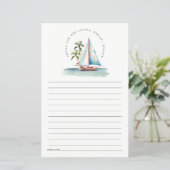 Papier Blue Turquoise Voilier Palm Seascape Conseils Pour (Debout devant)