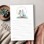 Papier Blue Turquoise Voilier Palm Seascape Conseils Pour<br><div class="desc">Dusky Turquoise Sailboat Palm Seascape Collection de thèmes.- c'est un script élégant aquarelle Illustration de voilier aquarelle fleuri avec palme et verdure, parfait pour votre croisière sur la plage côtière mariage & fêtes. Il est très facile de customiser, avec vos données personnelles. Si vous avez besoin d'un autre produit correspondant...</div>