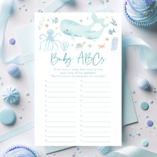 Papier Blue Under The Sea Baby ABC's Shower Game