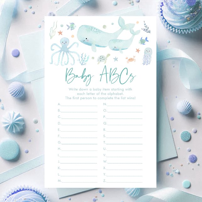 Papier Blue Under The Sea Baby ABC's Shower Game (Créateur téléchargé)