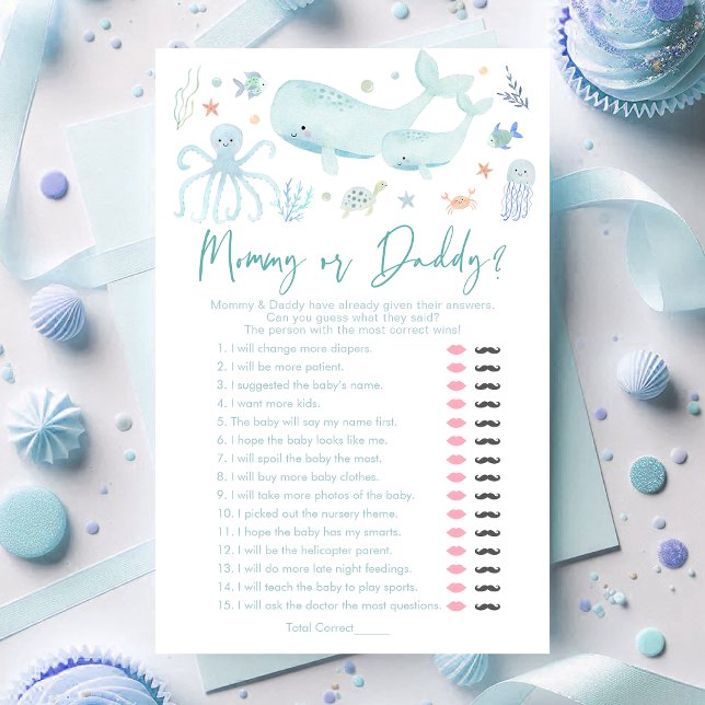 Papier Blue Under the Sea Maman ou Daddy Jeu (Créateur téléchargé)