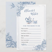 Papier Blue Victorian Garden Bridal Tea Conseils et souha (Devant / Derrière)