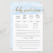 Papier Blue Watercolor Baby Predictions Jeu (Devant / Derrière)