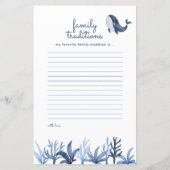 Papier Blue Whale Coral Baby shower Prédictions Jeu (Dos)