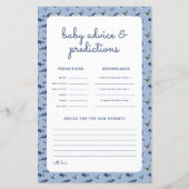 Papier Blue Whale Coral Baby shower Prédictions Jeu (Devant)