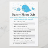Papier Blue Whale Nursery Rhyme jeu de baby shower (Devant)