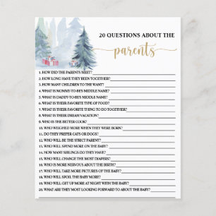 Papier Blue winter 20 Questions sur le jeu Parents