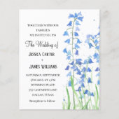 Papier Bluebells Bleu Floral Aquarelle Printemps Mariage (Devant)