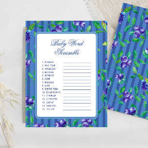 Papier Blueberries Baby shower Baby Word Scramble Jeu