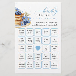 Papier Blueberry Baby Brunch Trouvez l'invité Bingo Game